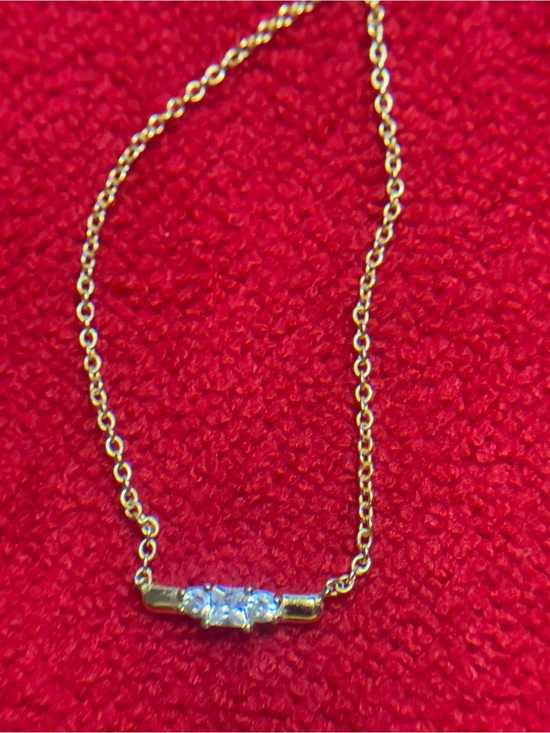 OOTDY. Jewelry - OOTDY Women's Gold Dainty 3-Stone Bar Necklace Minimalist Layering Aesthetic CZ